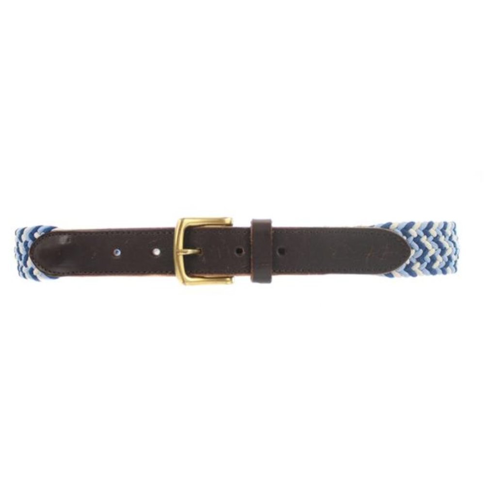 VINEYARD VINES Blue & White Woven Leather Belt